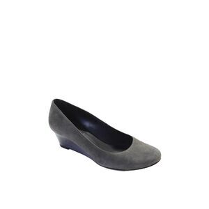 Viajiyu Suede Pump Slip On Wedge Heels Gray Size 8